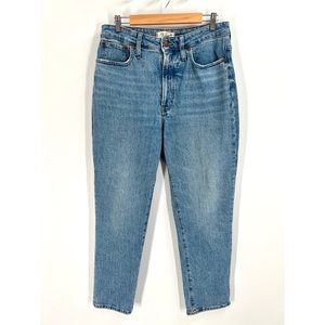 MADEWELL Blue The Curvy Perfect Vintage Jeans High Rise Cheeky Distressed Jeans